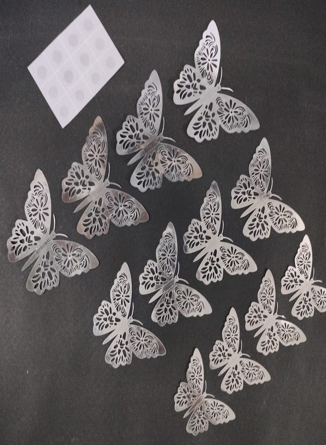 JoyGlobal Butterfly with Sticking Pad - Design 1 (Silver) - Image 3